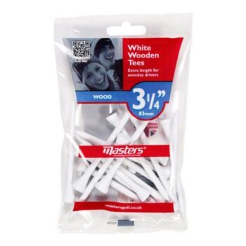 Masters 15 Pack White Wooden Tees 3 1/4"