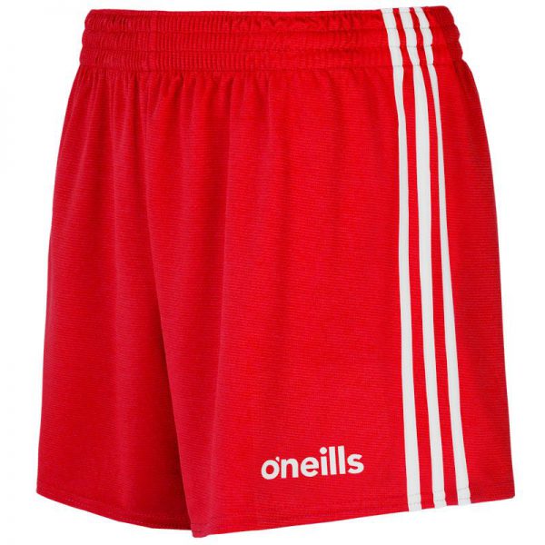 GAA Shorts Red and White O'Neills Colgan Sports