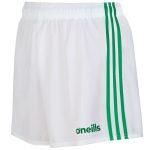 O'Neill's GAA Shorts White and Green Colgan Sports