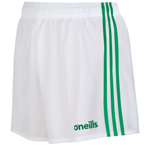 O'Neill's GAA Shorts White and Green Colgan Sports