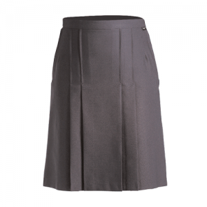 T22 Lined 2x4 Box Pleated School Skirt Grey