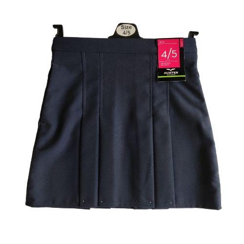 T22 Lined 2x4 Box Pleated School Skirt Navy