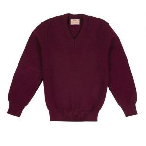 Hunter 100% Acrylic V/Neck Jumper Wine