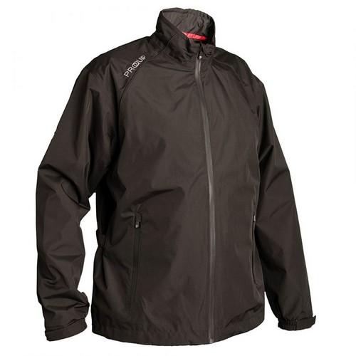 Proquip Mens Tempest Waterproof Lightweight Full Zip Golf Rain Jacket Black Colgan_Sports