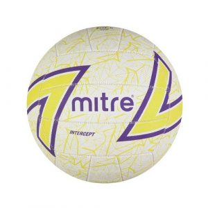 Mitre Intercept 18 Panel Netball (White/Lime/Purple)