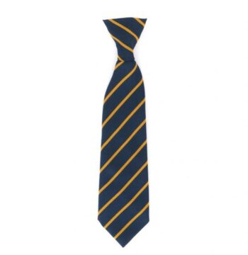 Elastic School Tie - Navy/Gold