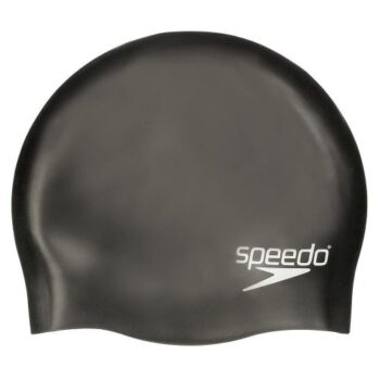 Speedo Plain Moulded Silicone Cap - Black