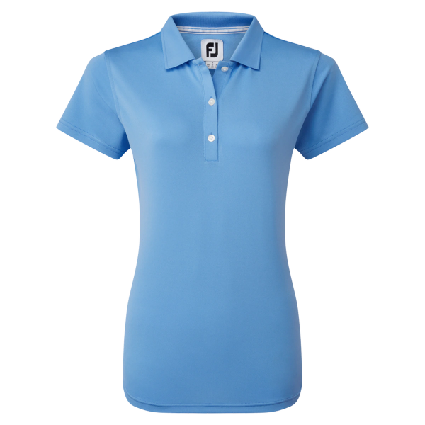 Footjoy Ladies Stretch Pique Golf Polo - Light Blue