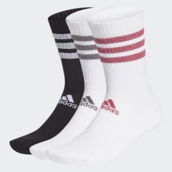 adidas Glam 3-Stripes Cushioned Crew Socks 3 Pairs