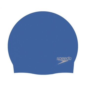 Speedo Plain Moulded Silicone Cap - Blue