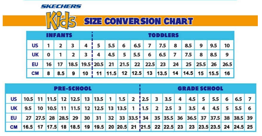 Kids Shoe Size Conversion Chart – Shoes & Sox