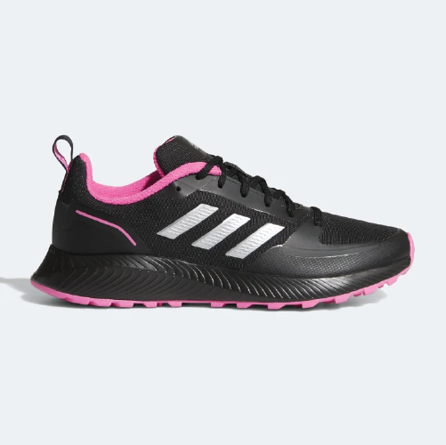 Adidas women's black & pink falcon sneakers cheap