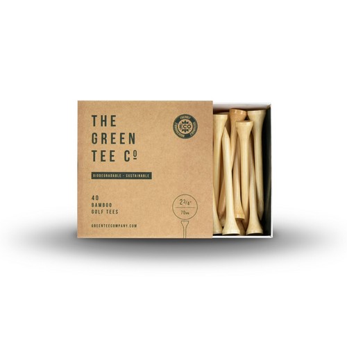 Green Tee - Bamboo 2 3/4 Natural Tees Box 40