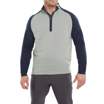 FootJoy Quilted Jacquard XP Chill Out Pullover - Grey/Navy