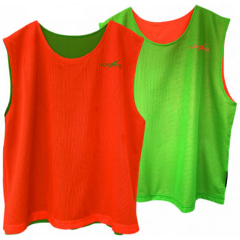 Lightning  Reversible Mesh Bib Orange/Green - Numbered 20 Pack