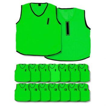 Precision Numbered Training Bibs Set Green - Adults