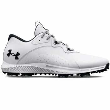 Under Armour Charged Draw 2 Wide Golf Shoes - White/Black