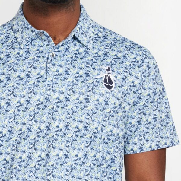 Original Penguin Golf Shirt Tour Umbrella Print - Night - Image 2