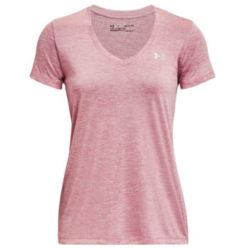 Under Armour Ladies Tech Twist V-Neck - Pink/White