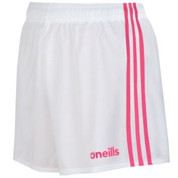 O’Neills Mourne GAA Shorts – White/Pink
