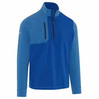 Callaway Mens Aquapel Mixed Media 1/4 Zip - Blue