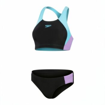 Speedo Colourblock Splice Swim Bikini - Black/Purple