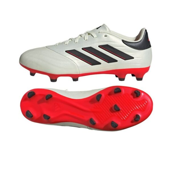 adidas Copa Pure II League Firm Ground Boots - Ivory/Black/Red - Image 4