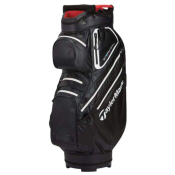 TaylorMade Storm Dry Waterproof Golf Cart Bag - Black/White/Red