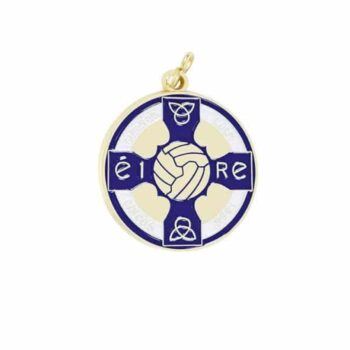 Gaelic Football Gold Celtic Cross Medal - Blue
