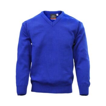 Hunter School V-Neck Jumper 100% Acrylic - Royal