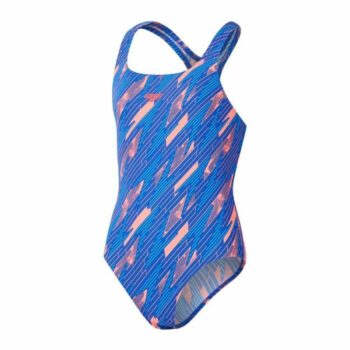 Speedo Girls Hyperboom Allover Medalist Swimsuit - Red/Blue