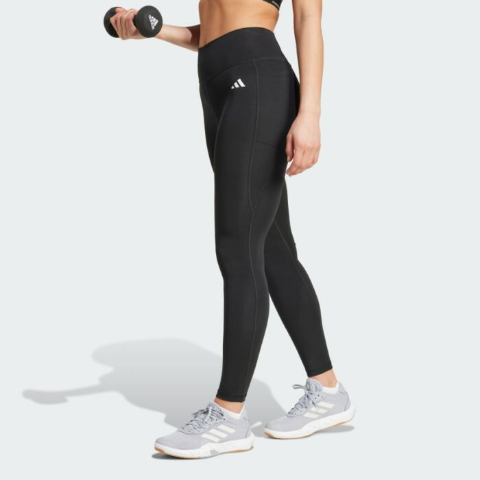 adidas Optime Essentials Stash Pocket Leggings - Black - Image 2