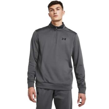 Under Armour Mens Armour Fleece Quarter Zip Top - Grey
