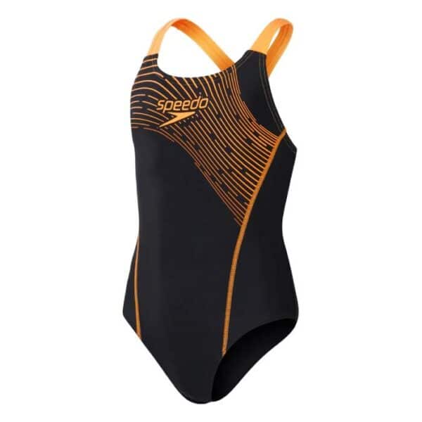 Speedo Medley Logo Medalist One Piece Swimsuit - Blue/Orange