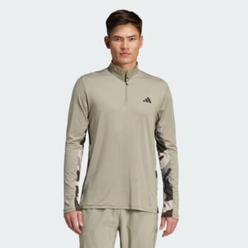adidas Train Essentials Camo Training Zip Top - Green