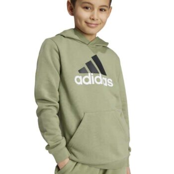 adidas Essentials Big Logo Kids Cotton Hoodie - Green