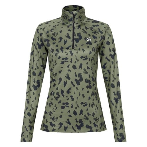 Women's Divulge Lightweight Core Stretch Midlayer | Olivine Green Dash Print