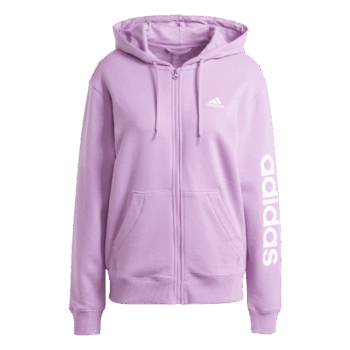 adidas Ladies Essentials Linear Full-Zip French Terry Hoodie Preloved Purple
