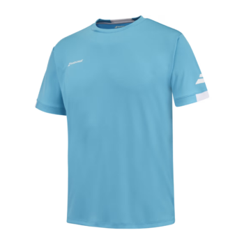 Babolat Men's Play Crew Neck Tee Shirt Cyan Blue