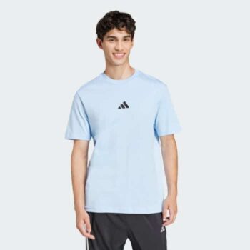 adidas Men's Essentials Small Logo T-Shirt - Blue