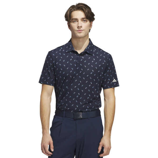 adidas Ultimate365 Printed Mesh Polo - Navy/Silver
