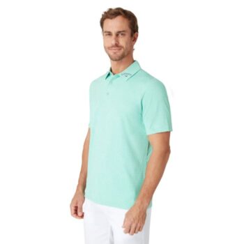 Callaway Warped Gingham Print Polo - Green