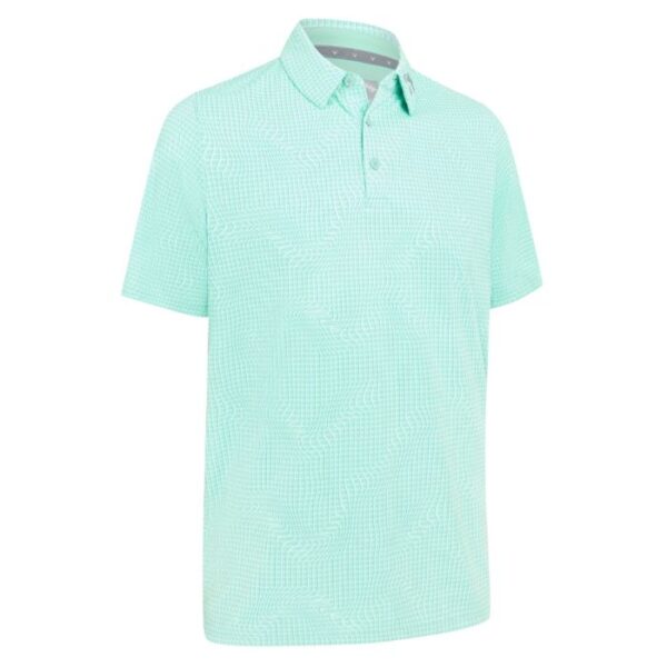 Callaway Warped Gingham Print Polo - Green - Image 2