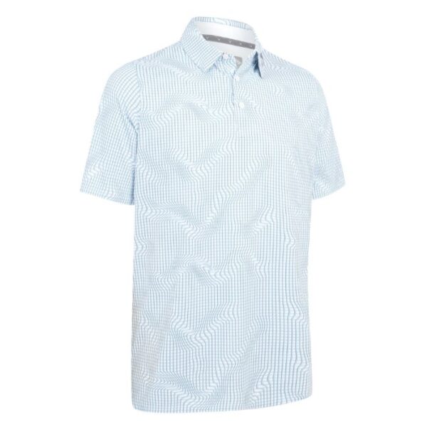 Callaway Warped Gingham Print Polo - White - Image 2