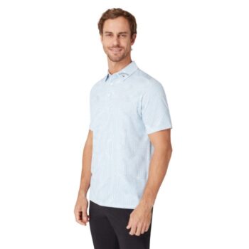 Callaway Warped Gingham Print Polo - White