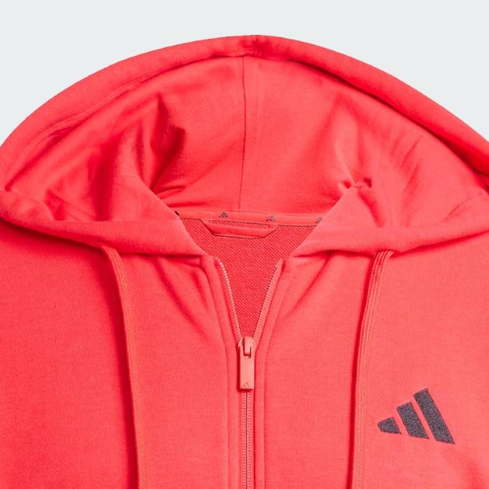 adidas Essentials Full Zip Hoodie - Ruby/Black - Image 3