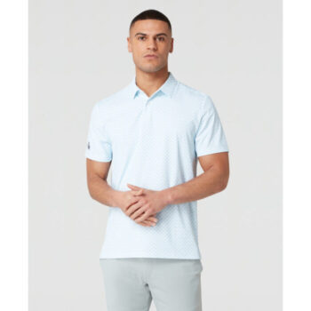 Penguin Retro Geo Print Polo - Blue