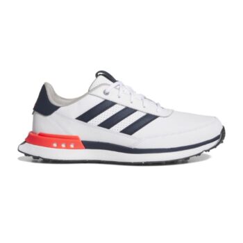 adidas S2G 24 Leather Spikeless Golf Shoes - White/Navy/Red