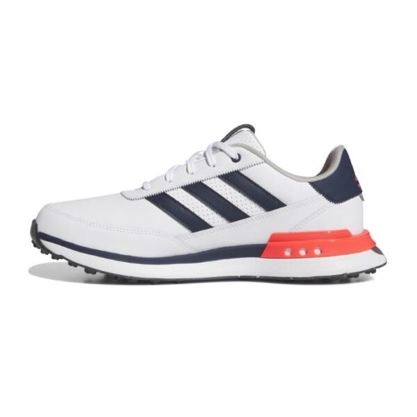 adidas S2G 24 Leather Spikeless Golf Shoes - White/Navy/Red - Image 2