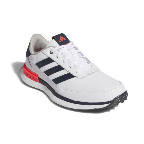 adidas S2G 24 Leather Spikeless Golf Shoes - White/Navy/Red - Image 3